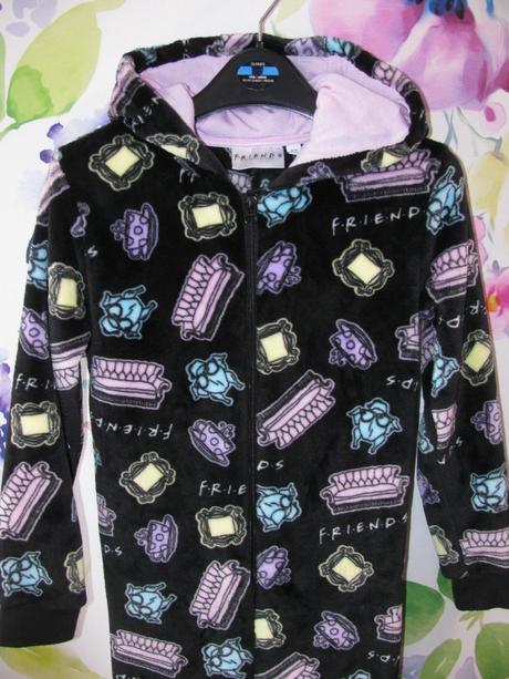 Dívčí velmi hebký fleecový spací overal s kapucí, 140