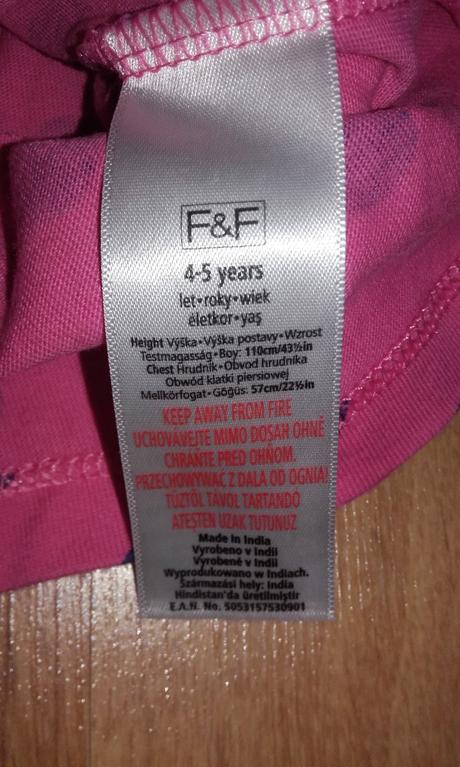 Ružové bodkované tričko, f&f,110