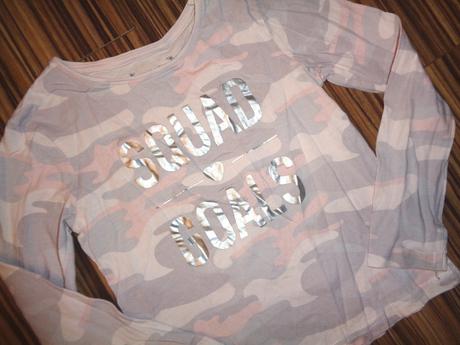 Růžové maskáčové tričko s nápisem, primark,134