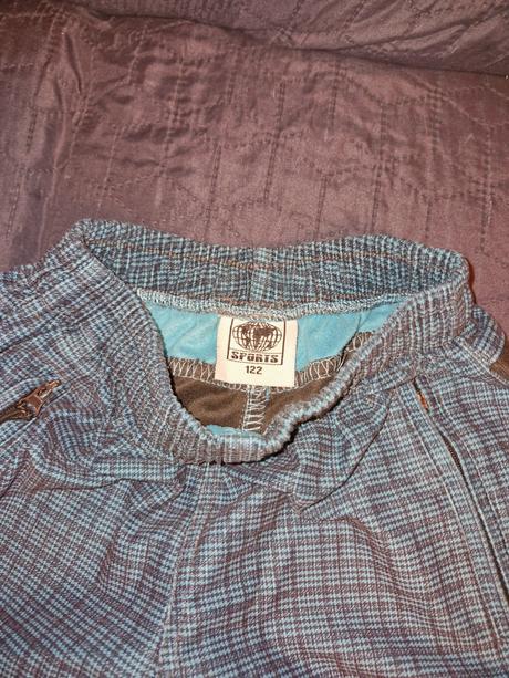 Lehké modré kalhoty vel. 122, 122