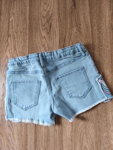 Džínové kraťasy h&m unicorn jednorožec, 140