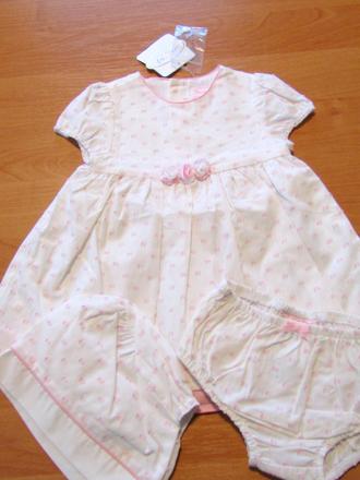 Dívčí šatičky +čepička+kalhotky vel 56-62, mayoral,62