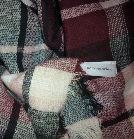 Vínová teplá šála takko fashion, takko