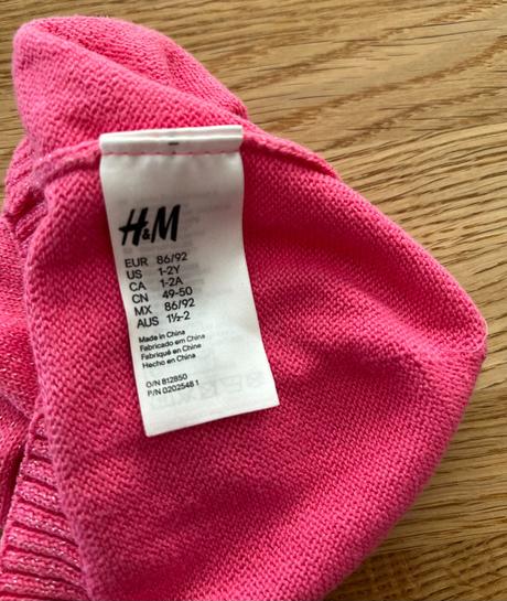 Přechodná čepička růžová h&m vel. 86/92, h&m,86