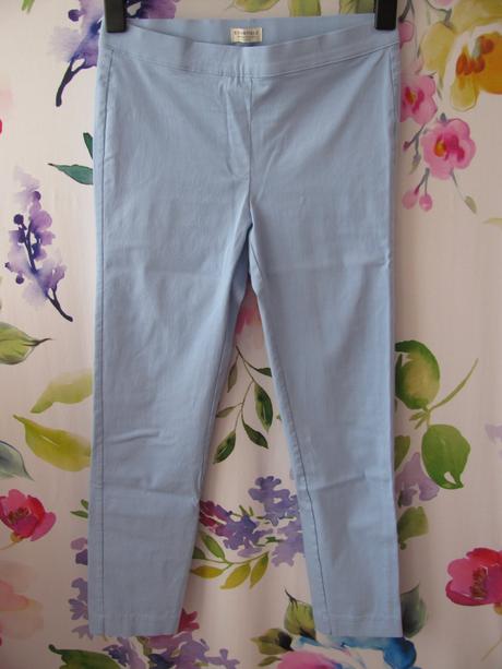 Elastické přiléhavé kalhoty,světle modré, tchibo,38
