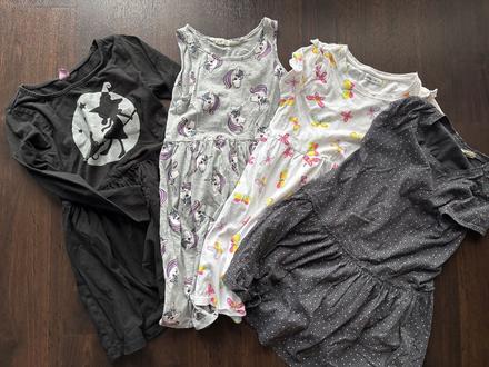 4x šaty 122/128 dívčí šaty, h&m,122