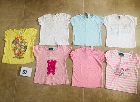 7 triček velikost 80 h&m, topolino, baby club, h&m,80