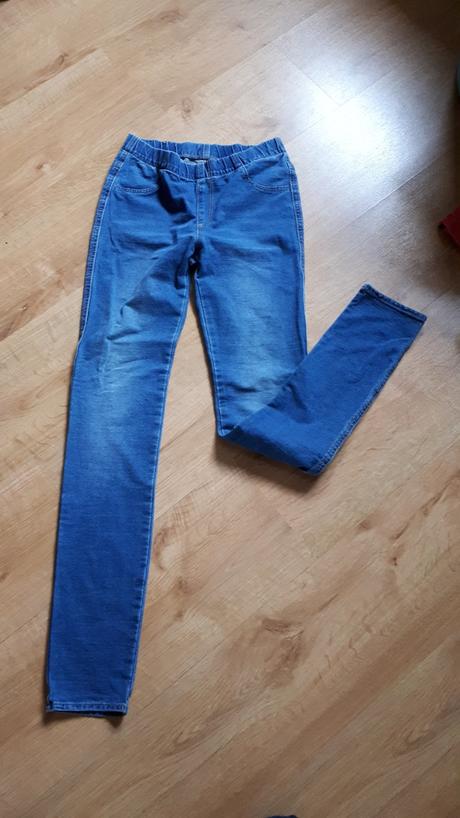 Džínové riflové legíny, h&m,158