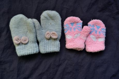 2x rukavice palčáky v.80-92, 86