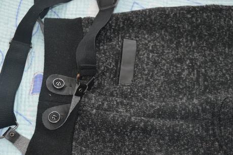 Úpletové kalhoty s kšandami, 140