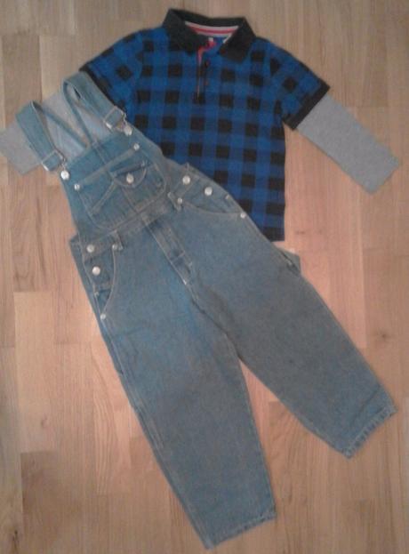 Zahradníky nové + triko/košile - vel.110, 110