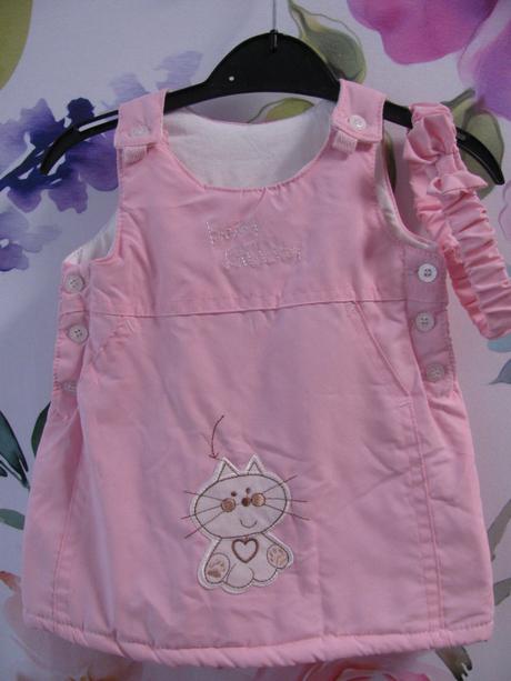 Zateplené dívčí šaty s čelenkou cutey pie, 74