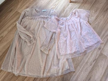 Sváteční šaty s puntíky + elegantní halenka, h&m,152