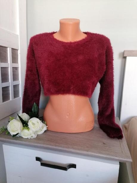 Bordový svetřík, new look,s