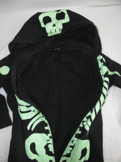 Bavlněný spací overal s kapucí-kostlivec, george,128