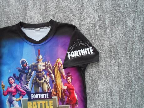 Černé tričko triko krátký rukáv fortnite, 140