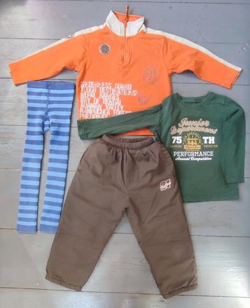 Mix - zateplené kalhoty, mikina, legíny, triko, 104–116