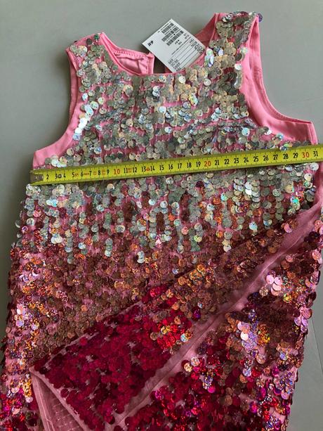 Šaty 4-5let 110cm flitry pink luxusní narozeniny, h&m,110