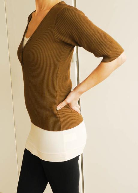 Hnedy svetrik s kratkym rukavem 3 suisses 34/36, 34