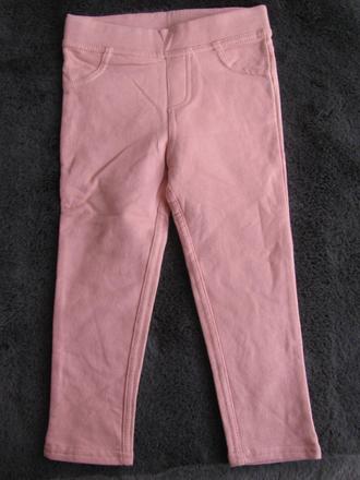 Elastické růžové přiléhavé tregíny, primark,98