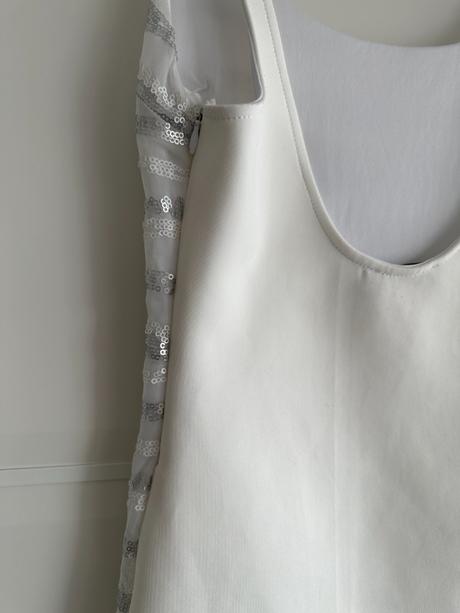 Dámské bílé šaty s flitry bershka, vel. s, bershka,s
