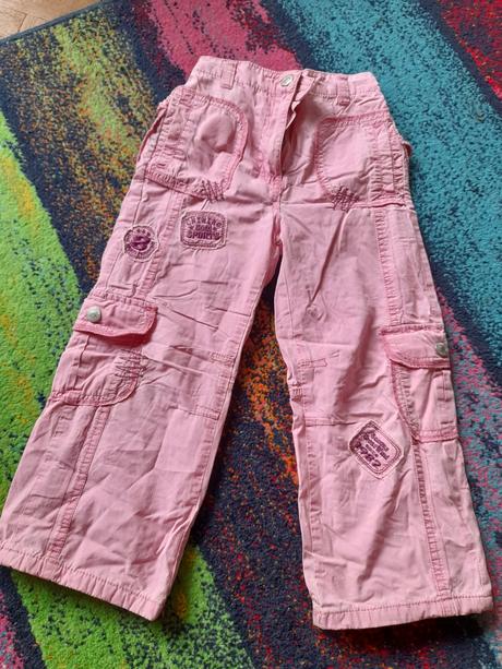 Růžové kalhoty na ven na holku, 98