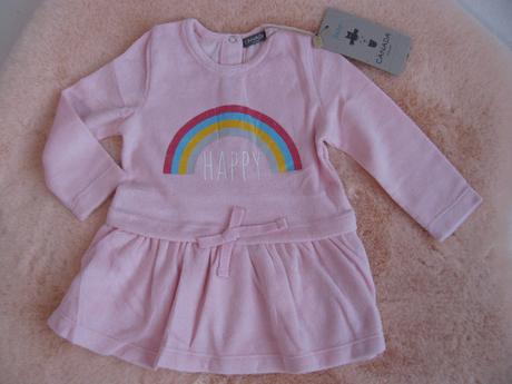 Růžové elastické šaty s duhou, house,68