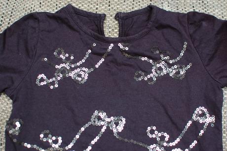 Triko s motivem mašliček z flitrů, 98, nutmeg,98