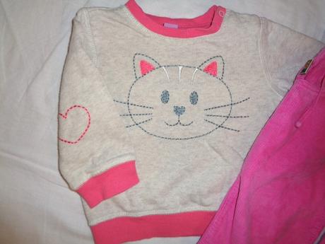 Nádherná kočičková mikina + růžové manžestráky, dopodopo,80