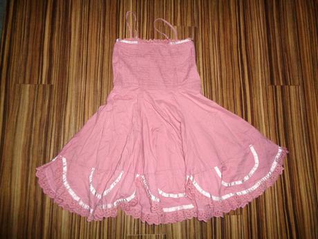 Luxusní starorůžové šaty s bohatou sukní, marks & spencer,140