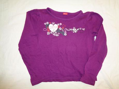 Fialové tričko s kytičkami, s.oliver,128