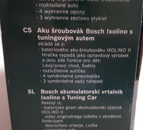 Klein bosh montovací auto s aku šroubovákem atd.,