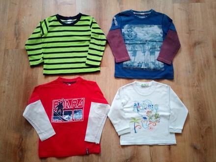 4 x tričko dlouhý rukáv, vel 110, 110