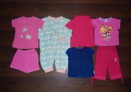 Letní mix holka (pyžama, trička, kraťasy)- vel.98, 86–98