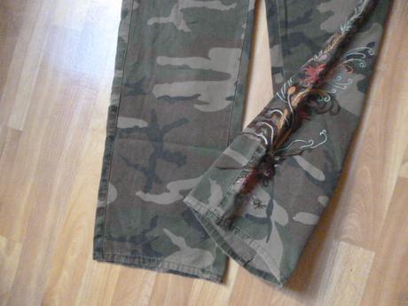 Široké maskáčové kalhoty vel.l pro maminy, l