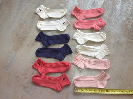 6x kotníčkové ponožky výšivka srdce kotva vel.21, h&m,21