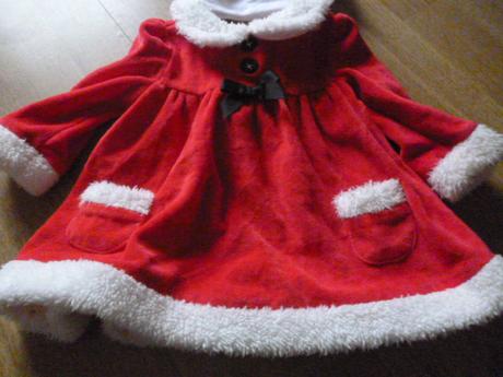Vánoční šaty s čepicí vel. 3-6 m, 68