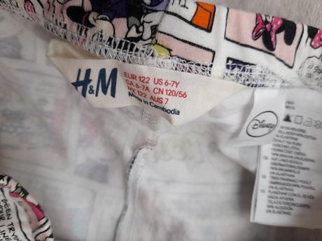 Legínky hm s disney postavičkami 6-7 let, h&m,122