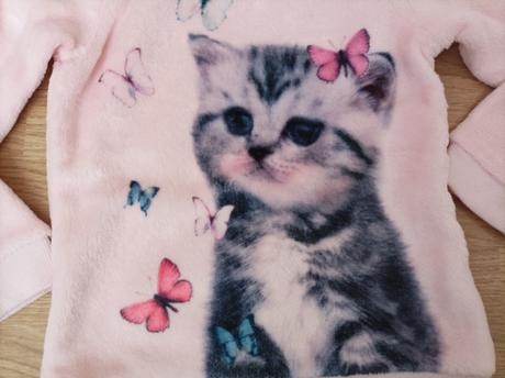 Plyšová mikina s kočičkou h&m vel.110/116, h&m,110