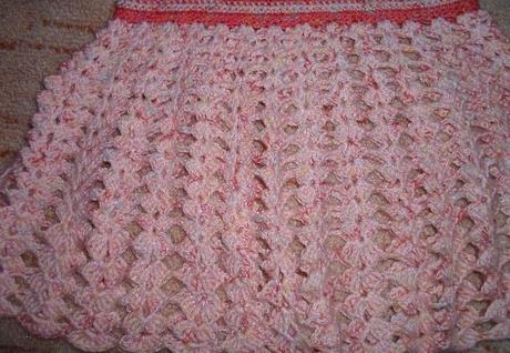 Růžové háčkované šaty šatičky tunika čepička, 92