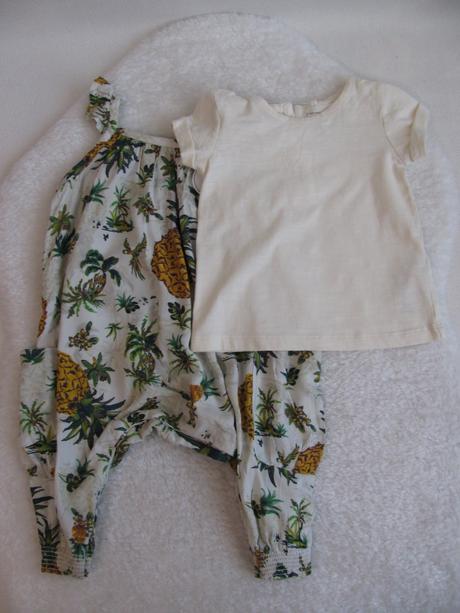 Letní souprava-baggy kalhoty + tričko, next,68