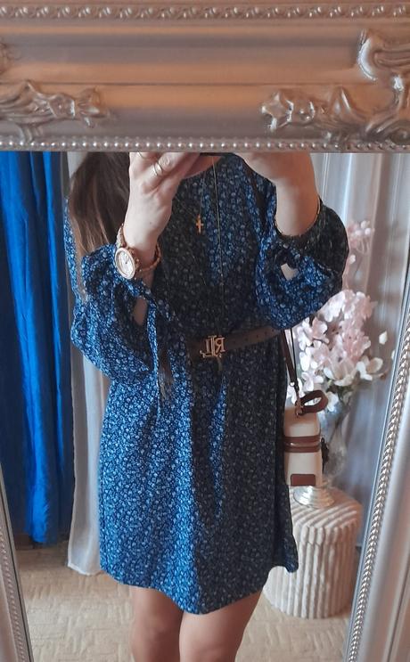 H&m elegantní květované šaty s dlouhým rukávem, h&m,40