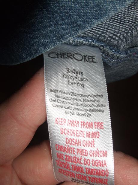 Džínsová šatová suknička + tričko, cherokee,104