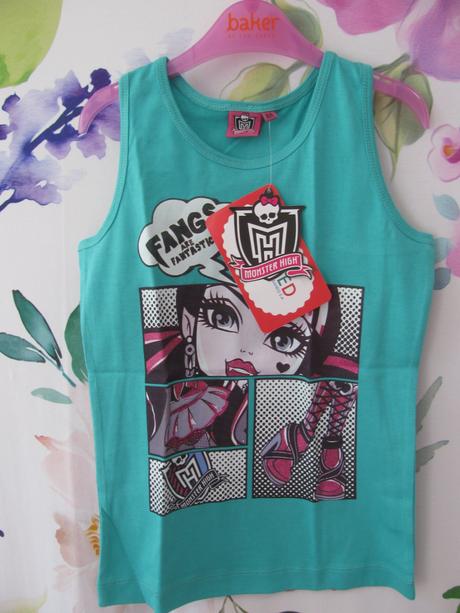 Letní tyrkysové tričko bez rukávů-monster high, 128