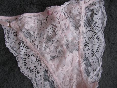 Růžové krajkové bikinové kalhotky v.s., victoria's secret,m