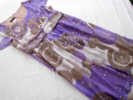 Fialovo-béžové šaty, l