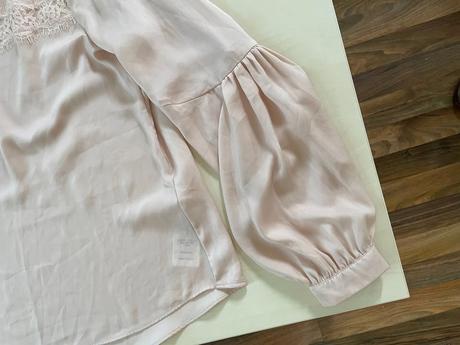 Světle růžová/pudrová halenka s krajkou, vel xl, m, xl