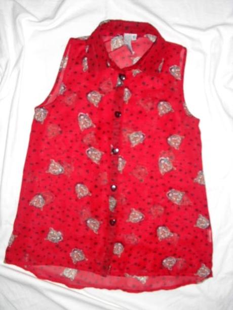 Luxusní červená košile s tygrama, young dimension,134