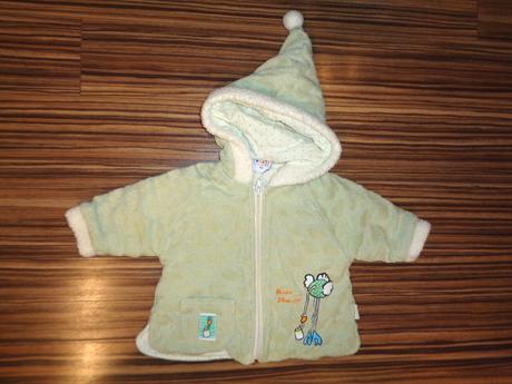 Kouzelná zelená vyteplená bundička s čápem, berti,62