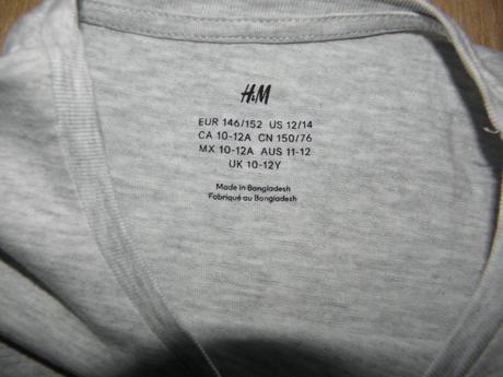 Dívčí šedé tričko zn. h&m vel.146/152, h&m,146